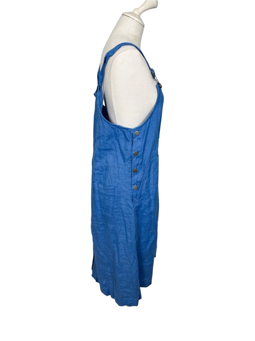Gudrun Sjoden Blue Linen Pinafore Overall Dress - Picture 2 of 9